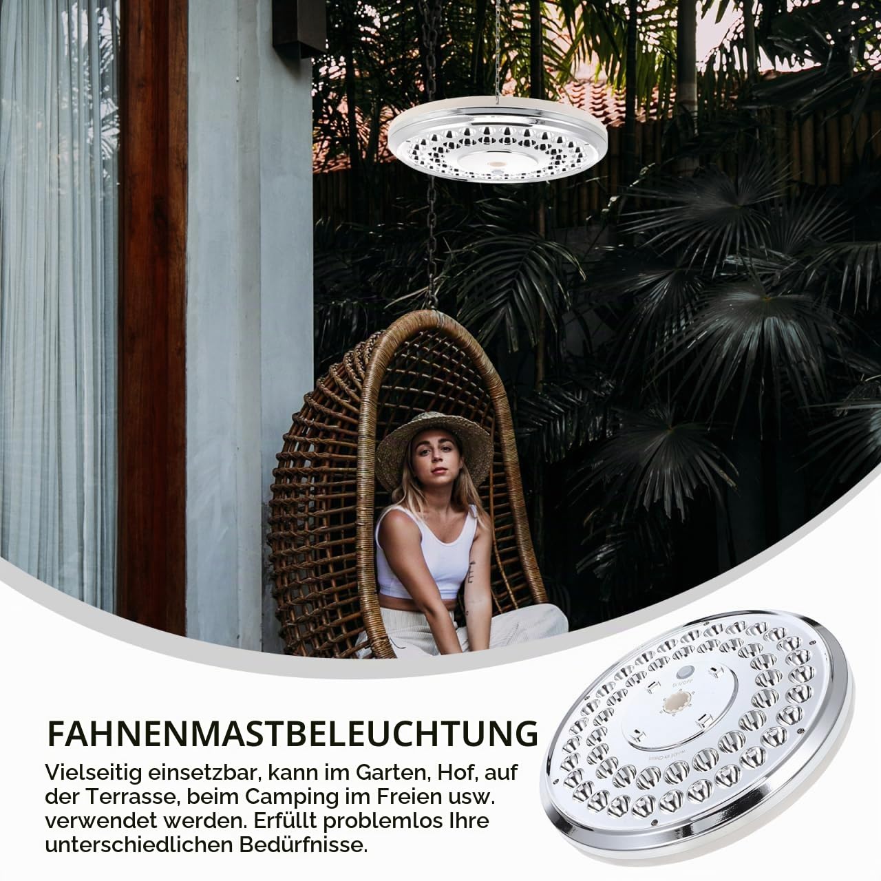 Happyyami Solar Fahnenmast Lampe Kabellose Led Beleuchtung Für Außen Garten Camping Fahnenmast Licht Solarbetrieben Für Klare Sicht Tag Und Nacht