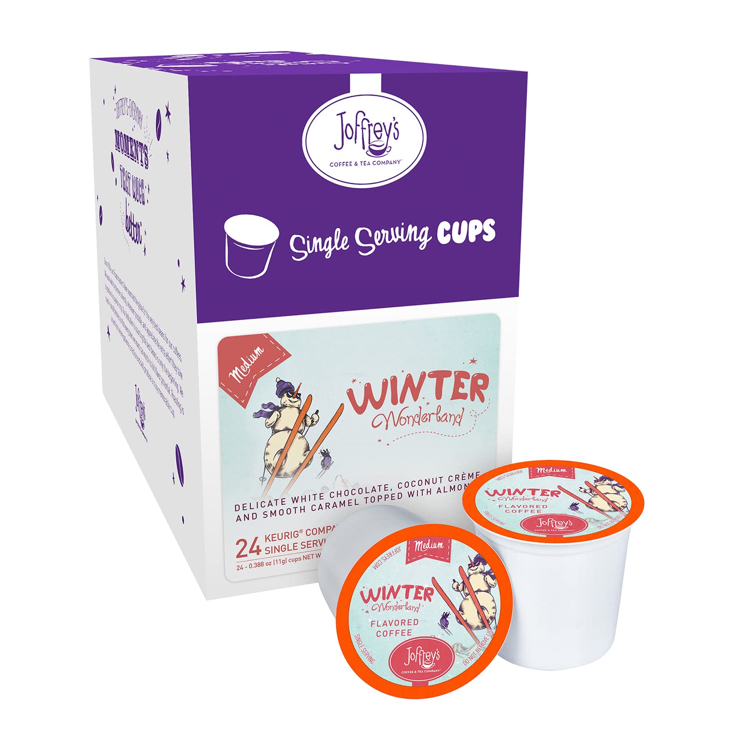 Joffrey's Coffee - Jamaican Me Crazy, Flavored Coffee, Artisan Medium Roast, Arabica Coffee Beans, Caramel, Vanilla, & Coffee Liqueur Flavor, K-Cup 2.0 Compatible (Single Serve Cup, 48 Count)