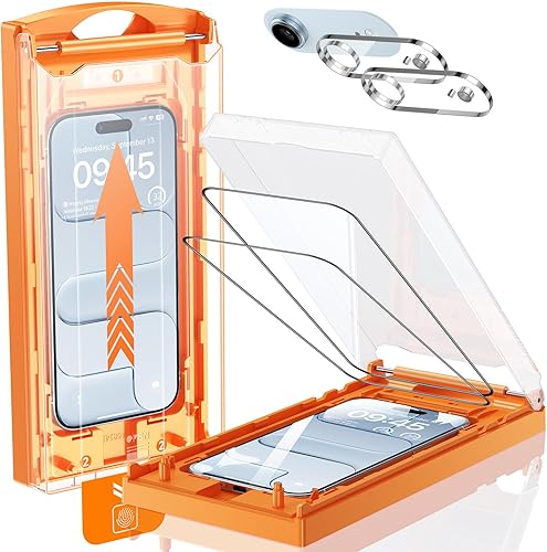 MRGLAS Paquete de 2+2 kit de alineación automática Protector de pantalla compatible con iPhone 12 Pro Max de 6.7 pulgadas con protector de lente de MRGLAS Paquete de 2+2 kit de alineación automática Protector de pantalla compatible con iPhone 12 Pro Max de 6.7 pulgadas con protector de lente de