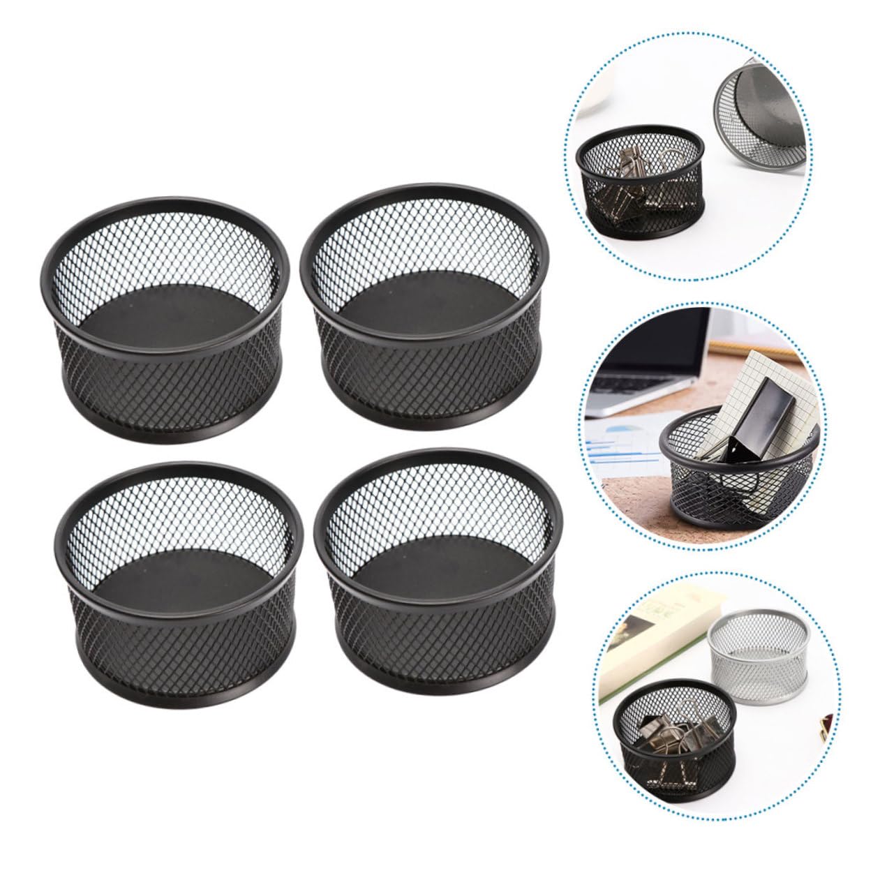 STOBOK 4 Pièces Seau De Rangement Pour Trombones Distributeur De Mailles De Trombones Conteneur De Trombones