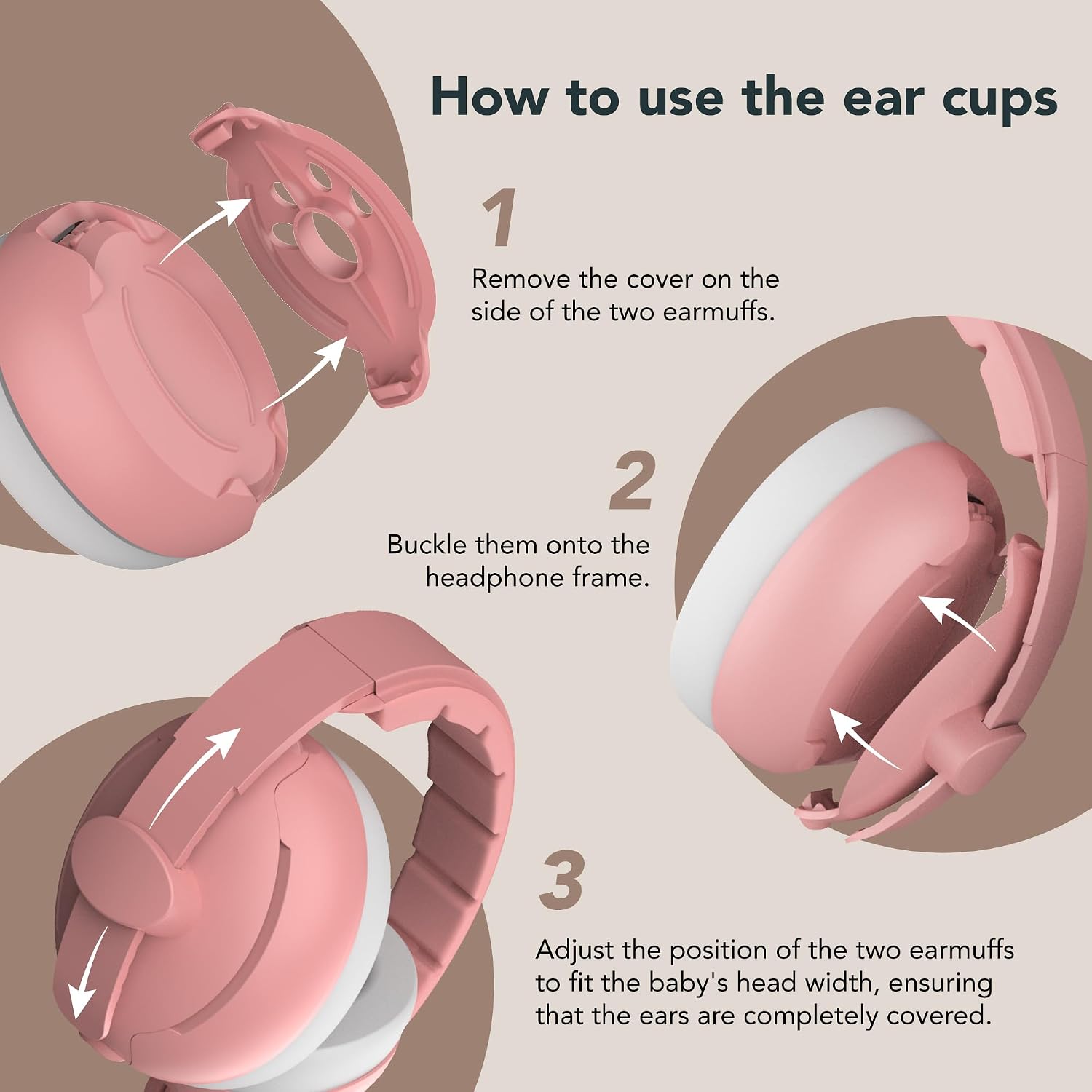 Moonybaby 2-in-1 Baby Ear Protection, Comfortable Headphones, Noise Cancelling, Adjustable Baby Headphones with Stretchy Band