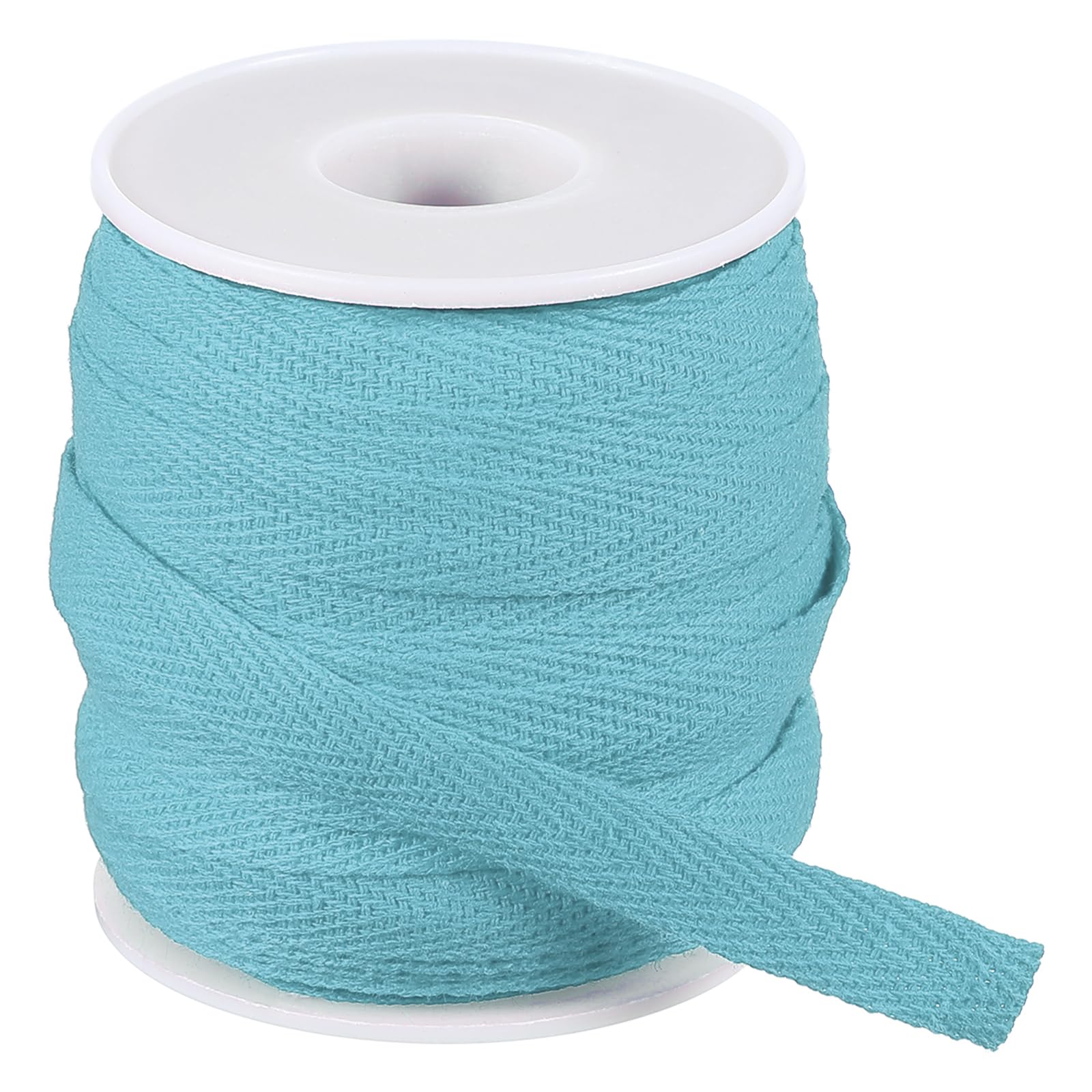 Cordón plano de algodón de 10 mm azul cielo para sudaderas y pantalones de chándal PATIKIL 20m