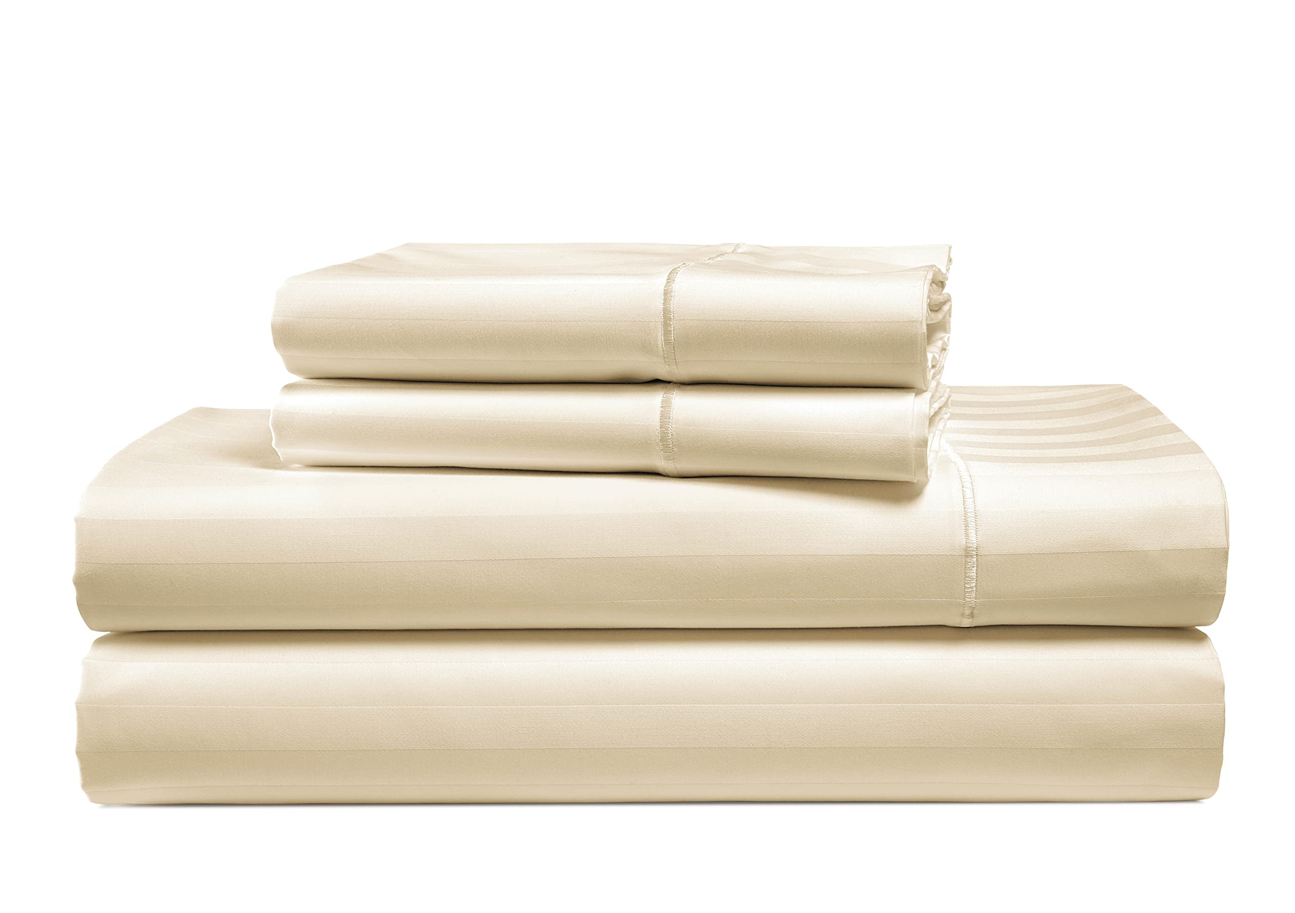 100% Egyptian Cotton Sheet Set Queen Size – Silky Sateen Weave Queen Sheet Set for Winter Sleep Comfort, 15" Snug Fit Deep Pocket, Breathable & Durable, Hotel-Quality Soft Luxury You Can Feel - Taupe — view 31