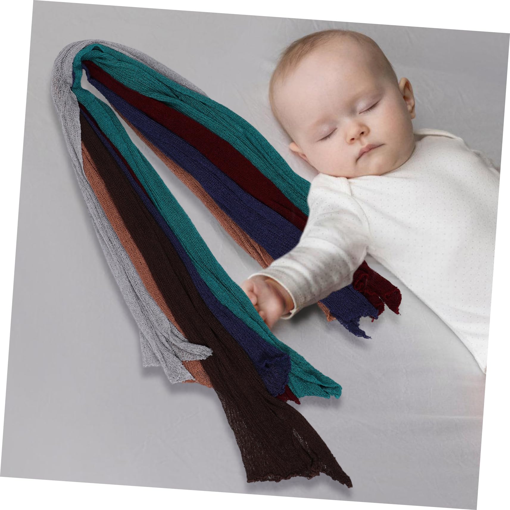 Didiseaon 6 Piezas Manta Envolvente para Recién Nacidos Mantas de Punto Suave para Bebés Accesorios para Sesiones de Fotos para Recién Nacidos para Guardería y Fotografía Infantil