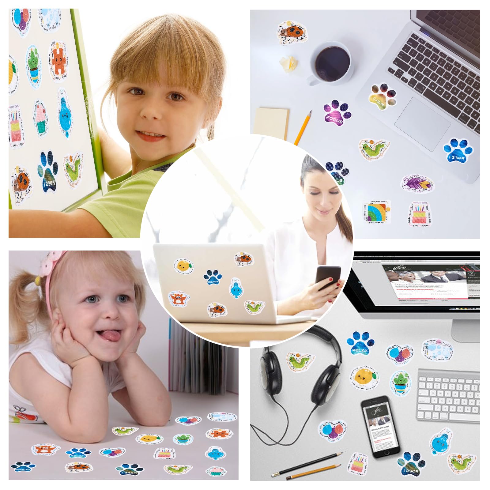 Snapklik.com : 40-Piece Calm Stickers For Anxiety Sensory, Textured ...