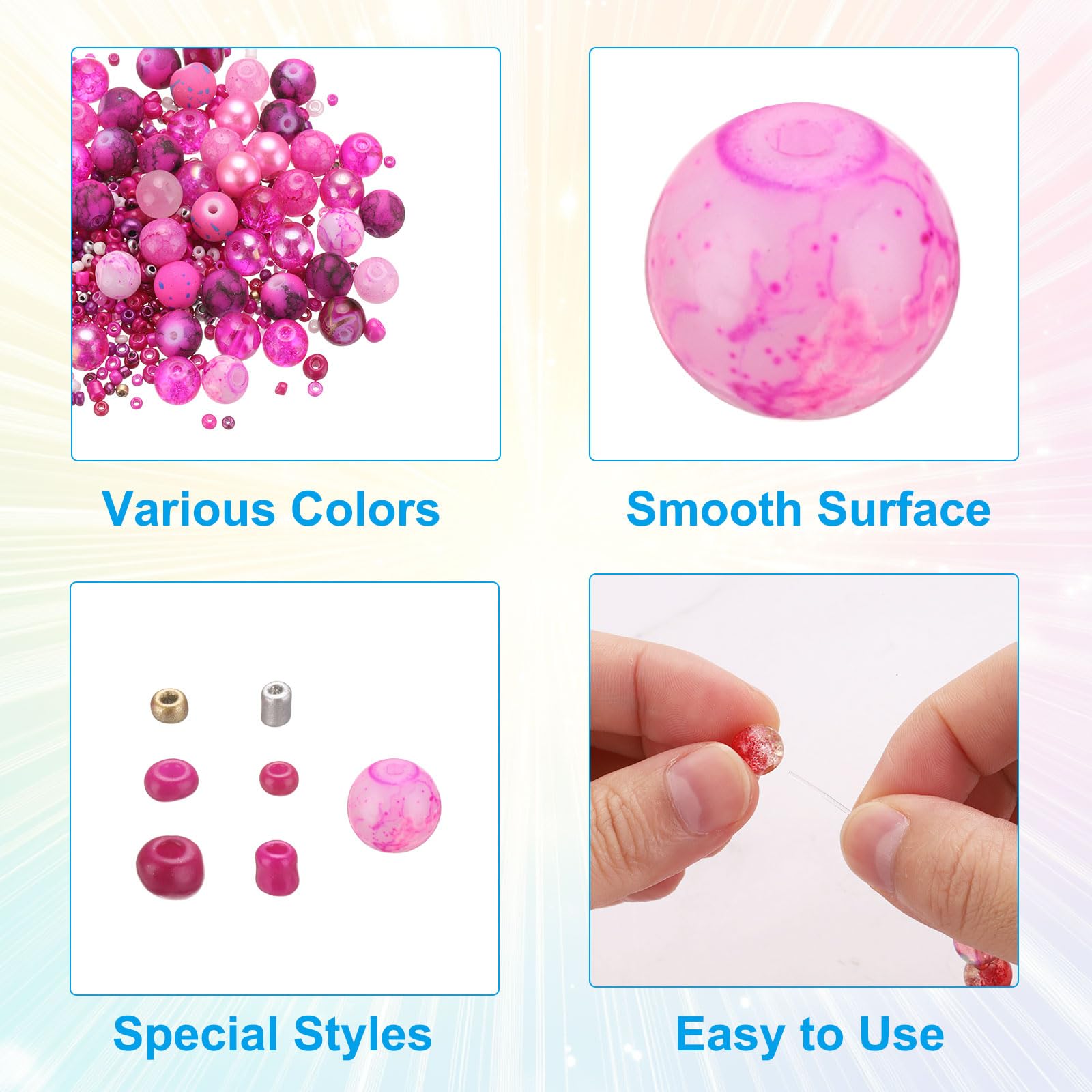 PATIKIL 2-8mm Assorted Glass Resin Beads - Image 3