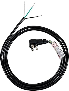 Certified Appliance Accessories 15-0336 10-Amp Appliance Power Cord, 6 Feet, 3 Wires, Grounded, Right Angle Plug Head