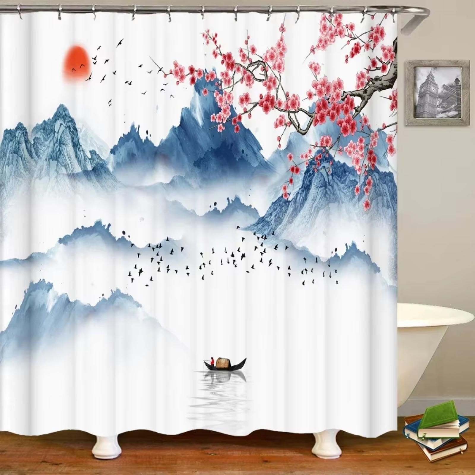 Rideau de douche style japonais pour créer une décoration d'intérieur zen