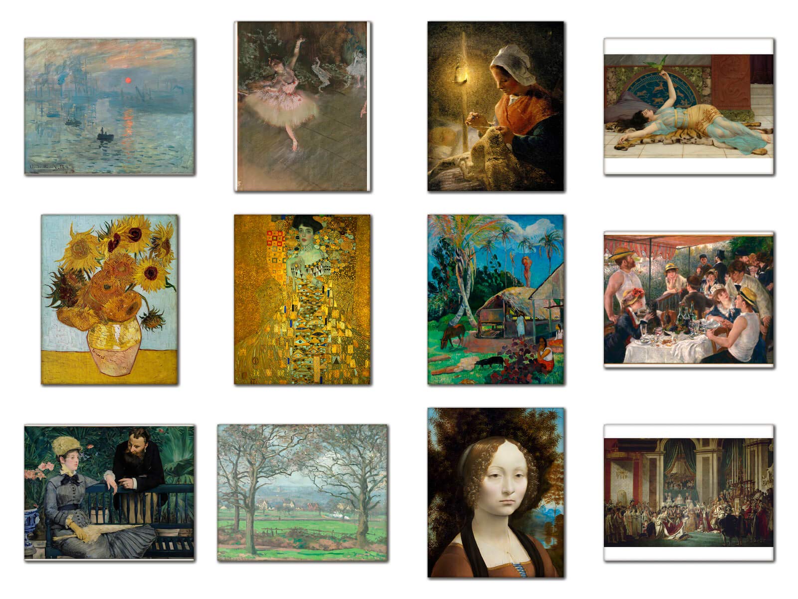 Wish Pub - Set of 12 Unframed Fine Art Prints, Famous Art Collection Series 3 of 3, 8x10 inch