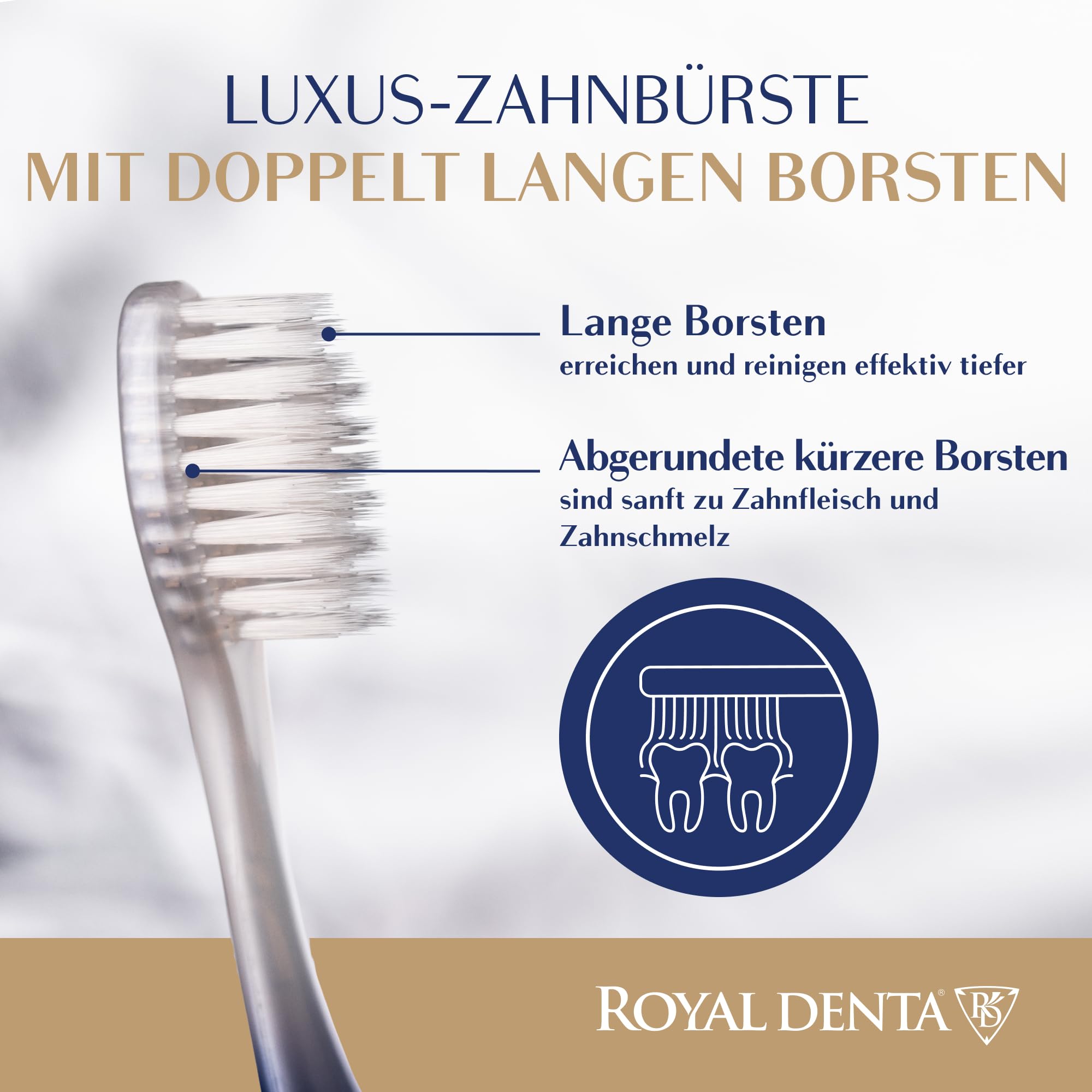 Silver Medium Zahnbürsten 4er-Pack - Doppellänge Borsten für Interdentalreinigung, Silberpartikel gegen Bakterien, Zahnsteinentfernung, Mittlere Stärke, Mehrfarbig
