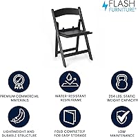 Vista 4 de Flash Furniture Hercules Kids Silla plegable de resina negra con asiento acolchado de vinilo negro