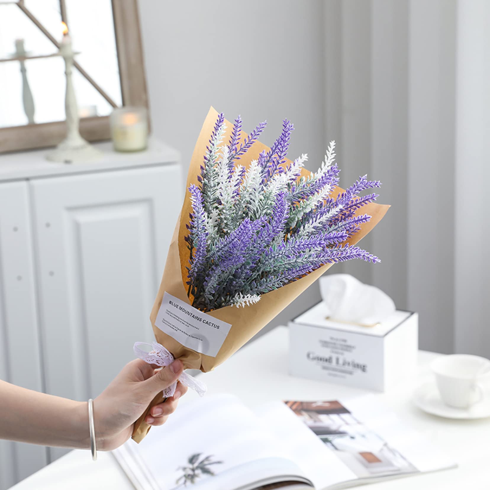Amazon｜【カッキガッキ】チューリップ ラベンダー 造花 枯れない花 