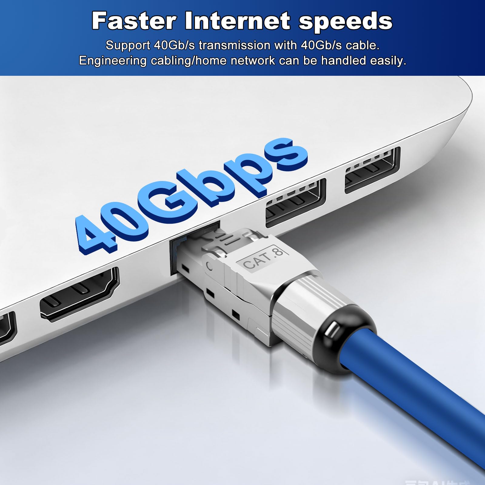 12x RJ45-stekkers CAT 8 – gereedschapsloze netwerkstekkers voor ethernet, installatiekabel & netwerkkabel | Gigabit compatibel, STP afgeschermd, 40 Gbit/s, vergulde contacten