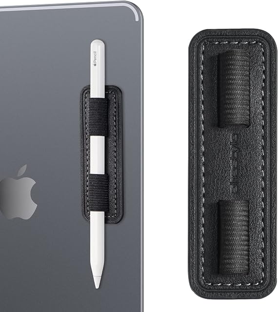 AhaStyle Elastic Apple Pencil Holder for Apple Pencil 2nd & 1st Generation Removable Self-Adhesive iPencil Holder for iPad Pen and Stylus Pens (Black)