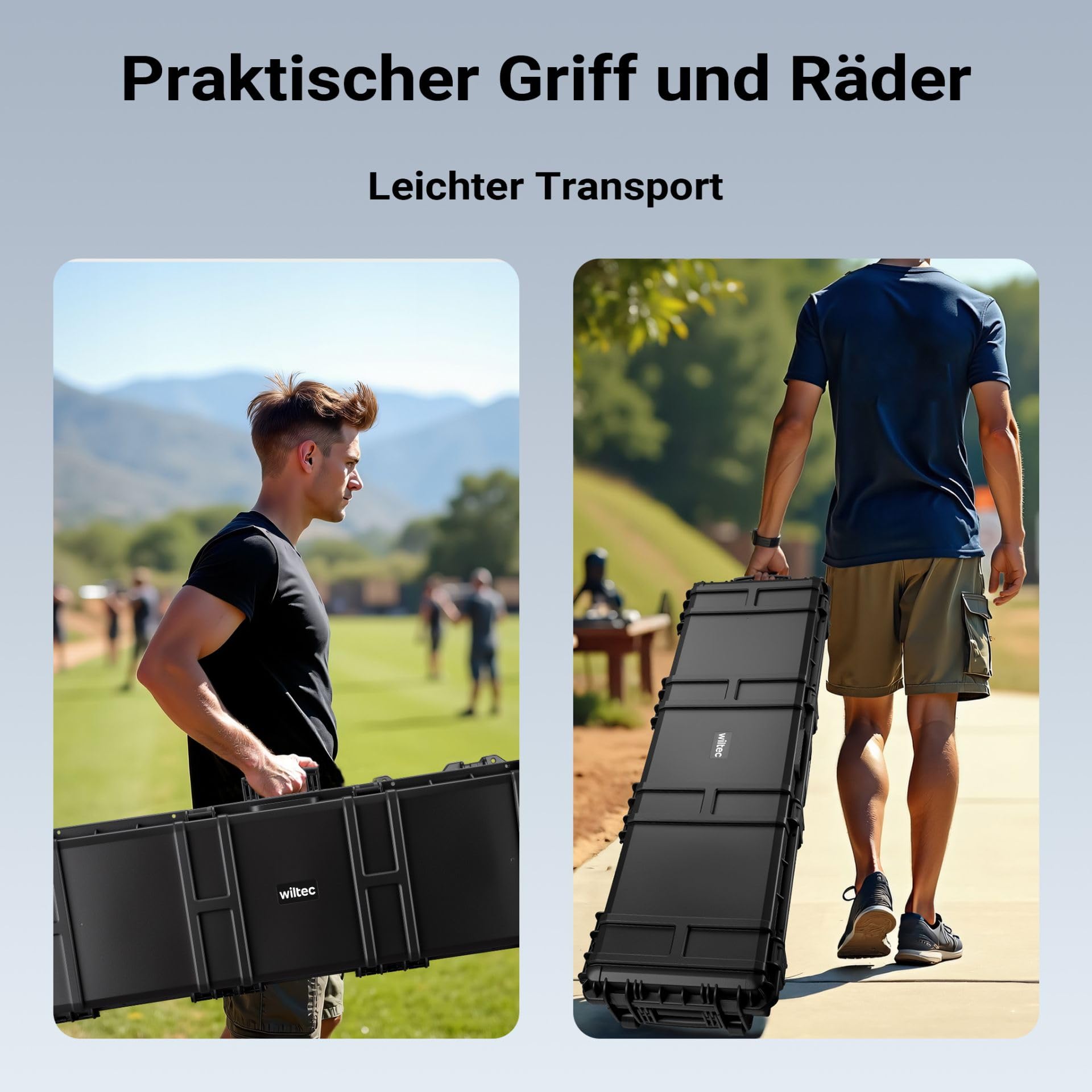 Waffenkoffer für Bögen & Langwaffen, Robuster Polypropylen Koffer mit Schaumstoff-Inneneinlage, ideal für Jagdgewehre Bogensport Schießsport & Outdoor