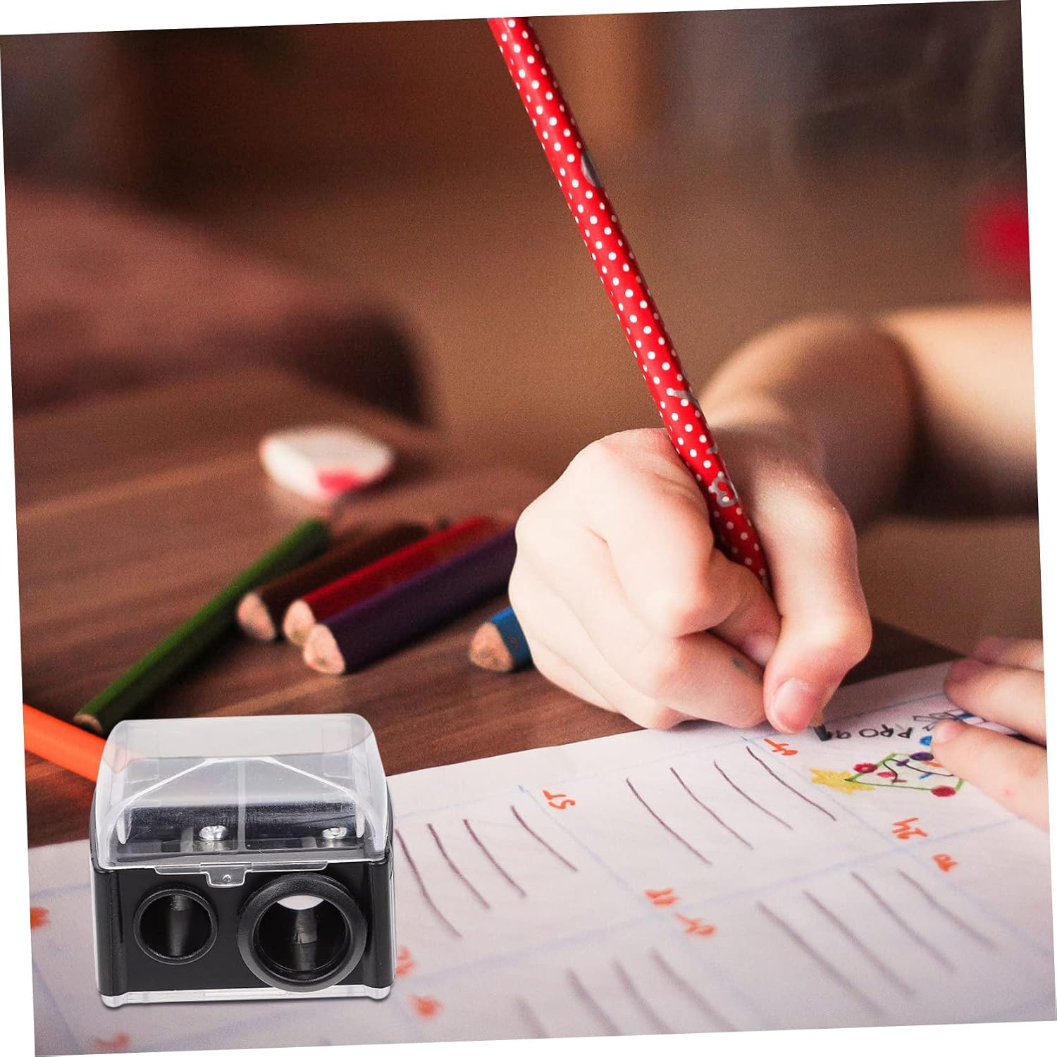 Dual Hole Makeup Pencil Sharpener 4pcs Eyebrow Eyeliner Pencil Sharpener Tool for Women Easy to Clean Travel-Friendly Cosmetic Accessories Random Color