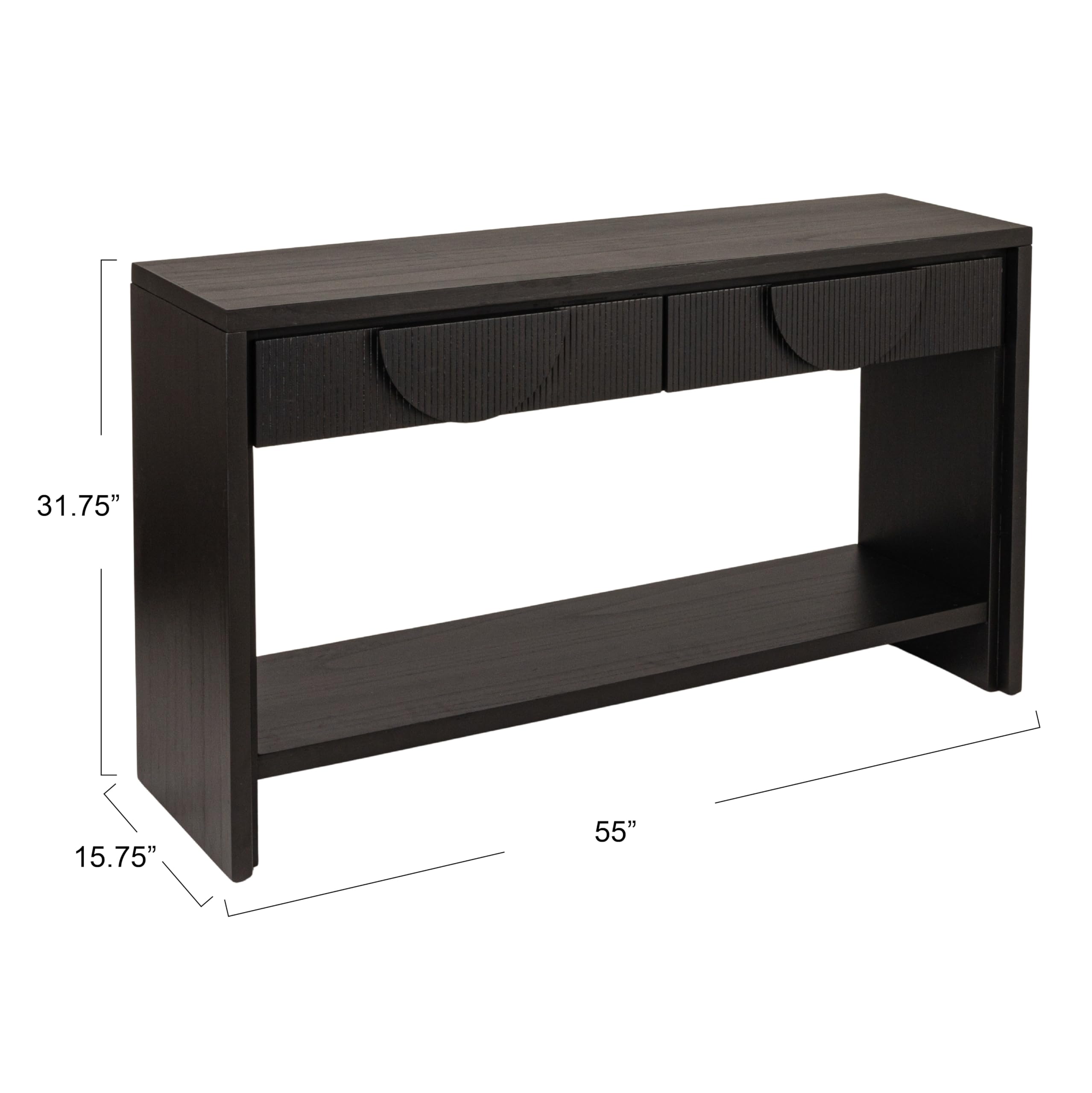 Creative Co-Op Modern Black Console Table with Storage Drawers