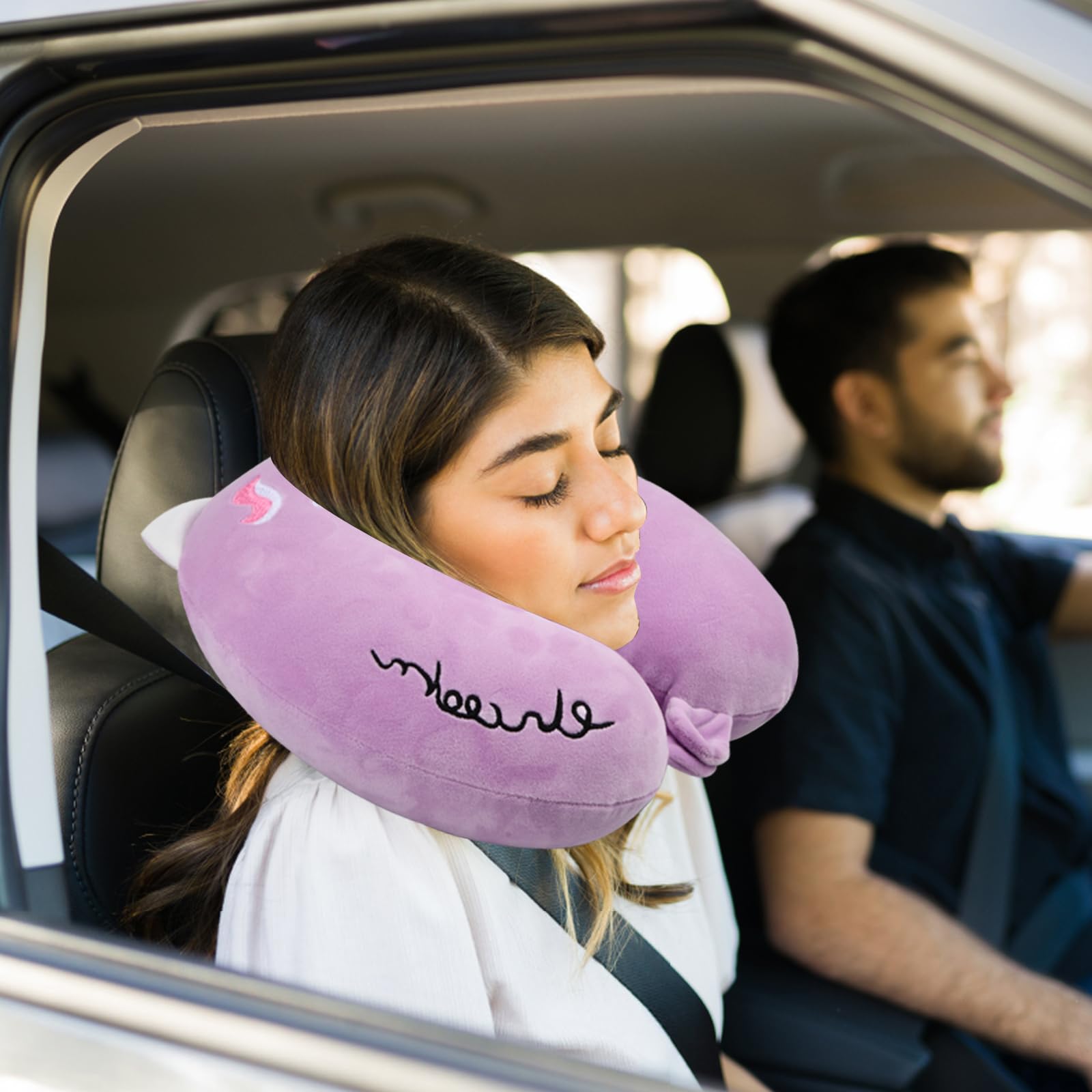 Coussin de Voyage Enfant Oreiller de Voyage, Coussin de Nuque Licorne en Mousse à Mémoire de Forme avec Masque Oreiller Cervical AdultesOculaire Oreiller Cervical pour Voiture Avion Bureau
