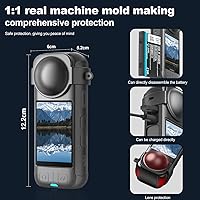 Vista 4 de Kit de accesorios para cámara Vasgather para Insta 360 X4 - Protectores de lente, estuche de silicona, estuche para cámara, protectores de pantalla