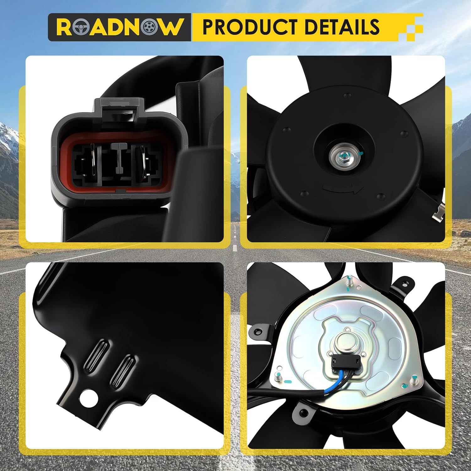 HO3117100 Radiator Cooling Fan Fit for Honda Civic 1.8L 2006-2011 Replacement Radiator Fan Assembly 19015RNAA01 19020RCJA01 19030RNAA51 19030RNAA51PFM HD0644180A0 HD60024A 600970 19030RGLA01