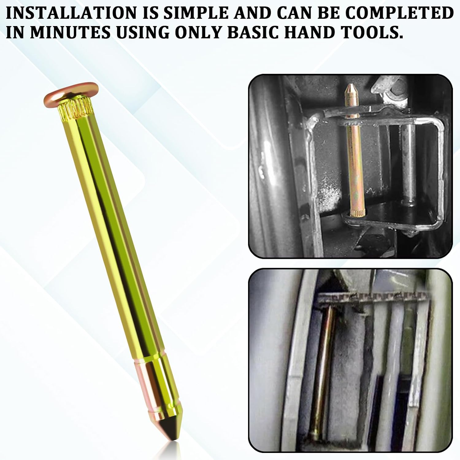 Door Hinge Pin and Bushing Repair Kits for Ford F150 F250 F350 Bronco, Upgrade Door Pins and Bushings Kit Replacement Include 4 Pins 8 Bushings 8 Clips