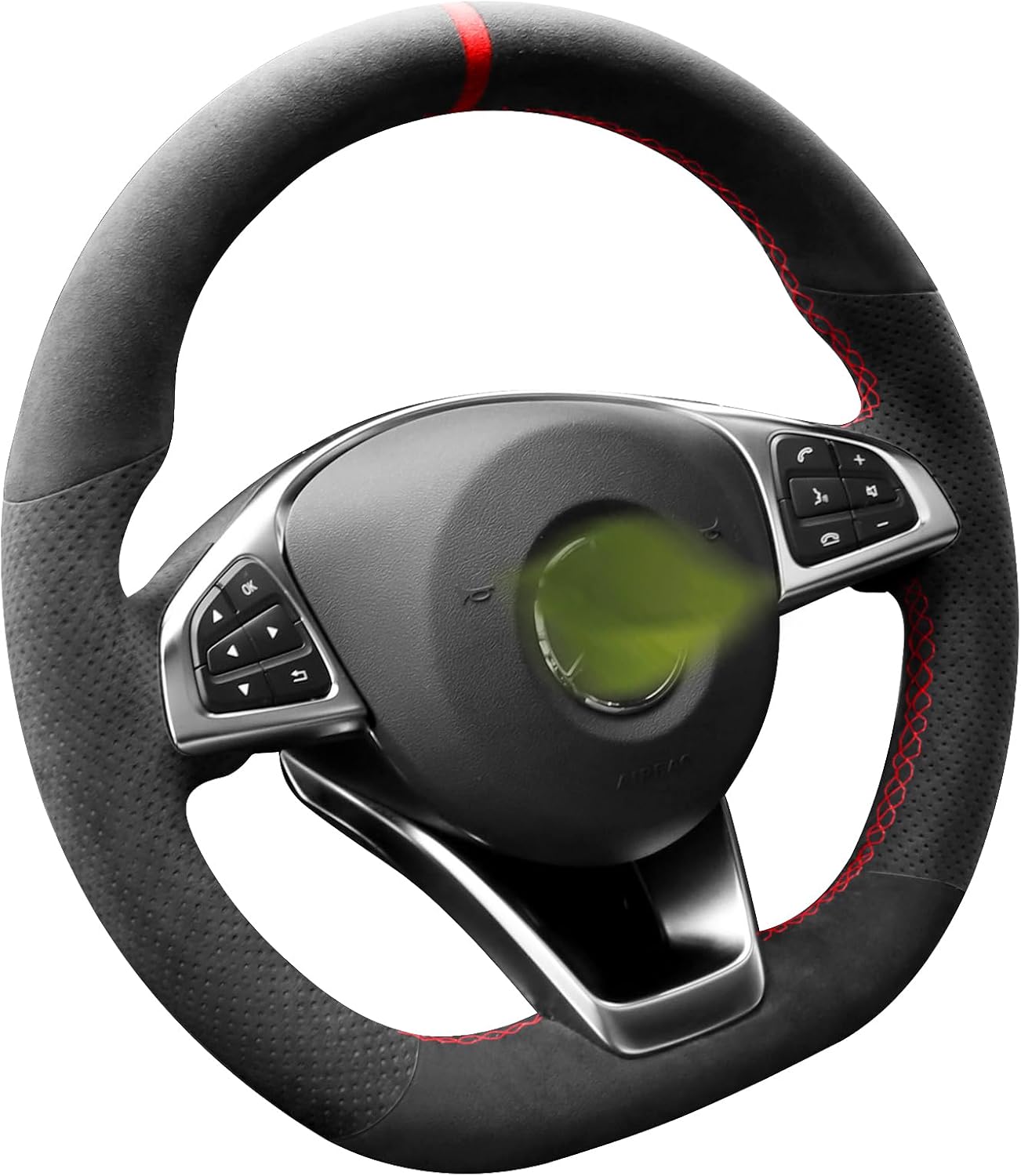 Alfanxi Hand Stitch Alcantara Steering Wheel Cover