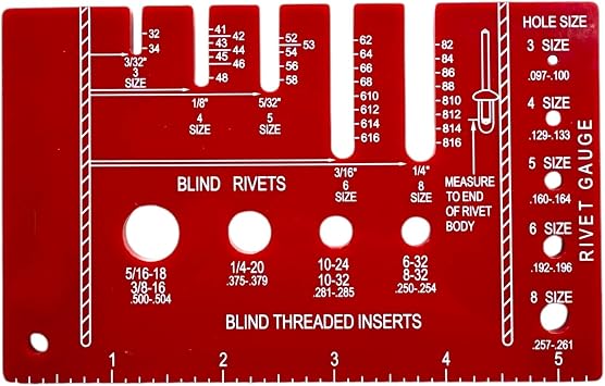 Pop Rivet and Blind Threaded Rivet Nut Gauge BCP676