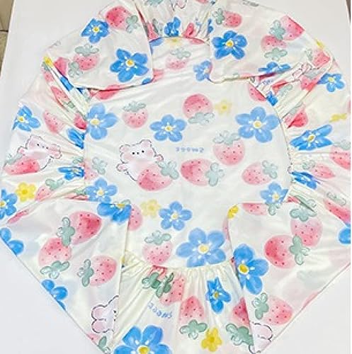 Miniatura 7 de Sábana bajera tamaño individual suave y acogedora, de algodón lavado, de algodón cepillado, para dormitorio de niños y niñas, funda de almohada con