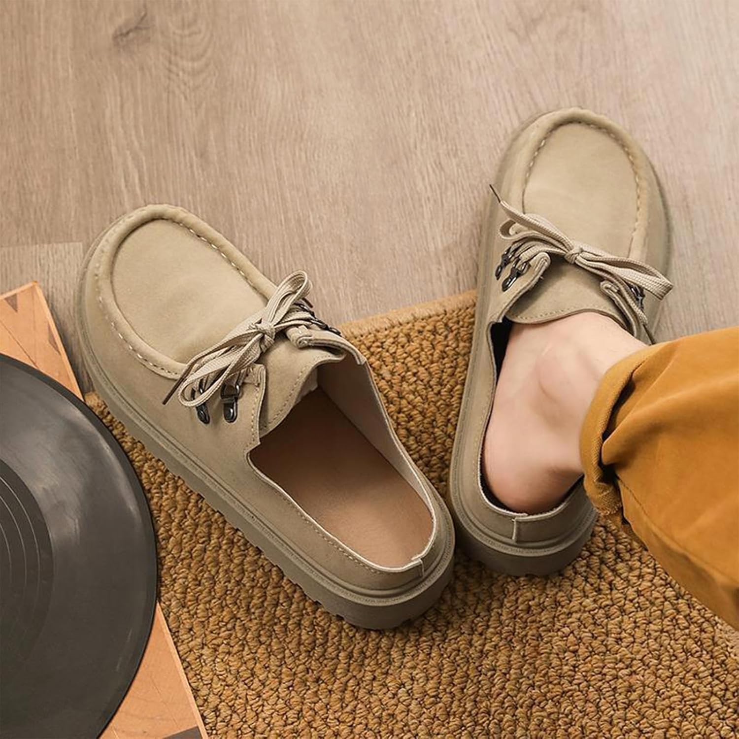 Men's Faux Suede Clogs Comfort Moccasin Toe Slip On Flat Casual Mules Slippers Indoor Outdoor House Shoes Breathable Soft - Image 2