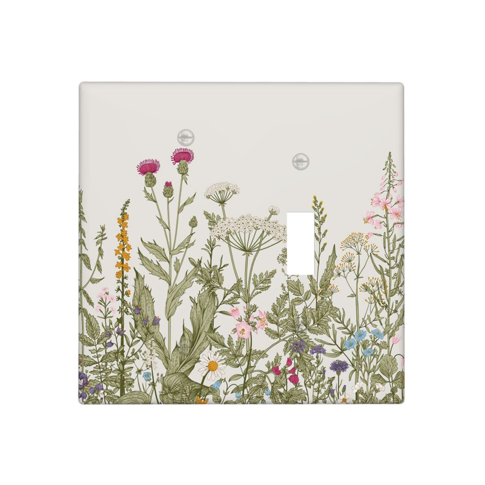 Placa de interruptor de palanca floral con acabado vintage resistente a arañazos