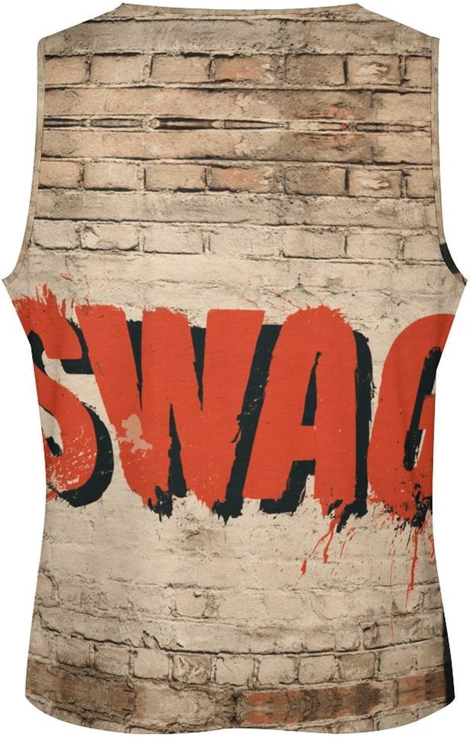 Word Swag Men's All Over Print Muscle Tank Top Sleeveless V Neck Workout Gym Casual Sports Tee S‑5XL