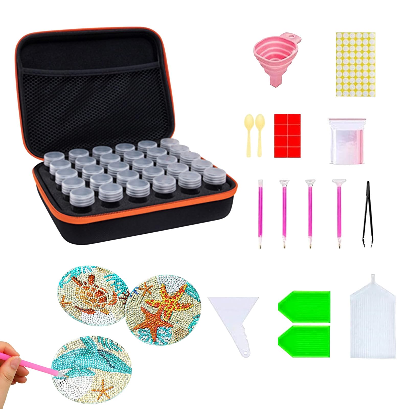 Boîte De Rangement Diamond Art 30 Emplacements - Étui Pour Kits Art Diamant Perles Et Strass