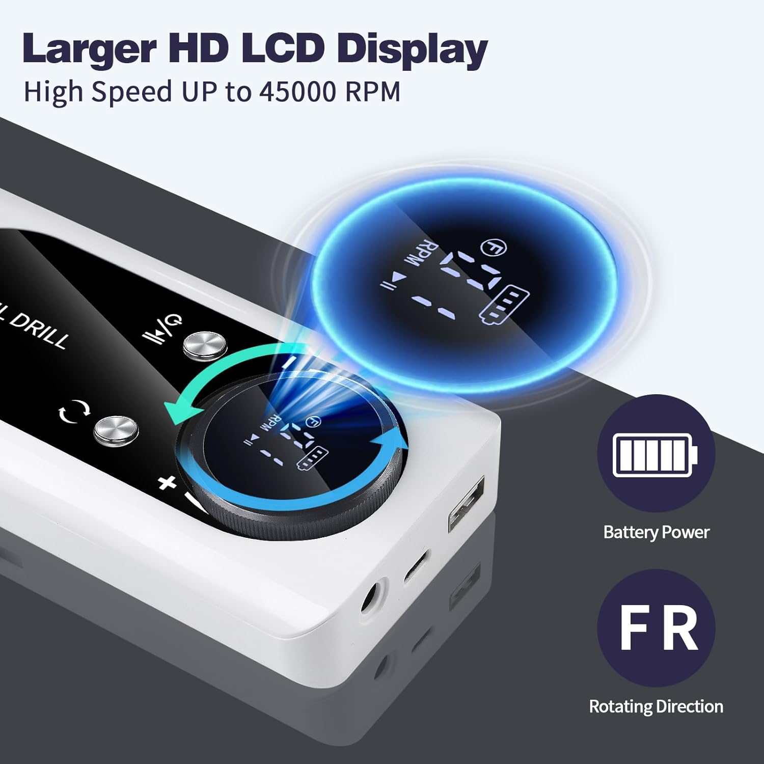 New Wireless Nail Drill, 45,000 RPM Rechargeable Electric Nail File, for Removing Gel Nail Polish, Portable Nail Care kit, Suitable for Home and Salon use (USB Nail Drill, Pink V1)