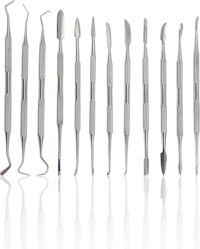 Vista 33 de Cynamed, juego de herramientas para esculpir arcilla y cera, espátula de acero inoxidable, 10