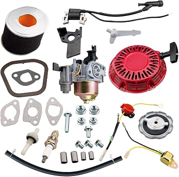 JJing Recoil Starter Carburetor Air Filter kit for Honda GX160 GX200 GX140 Harbor Freight 212 173 R210 Engine Go Kart Champion 163cc 196cc 208cc Engine