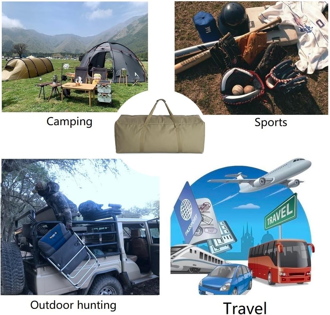 Extra Large Canvas Travel Duffle Bag Heavy Duty, Sports Travel Military Camping Tent Storage - Image 7