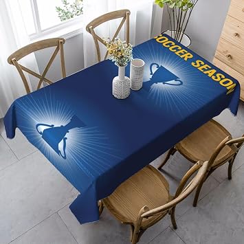 Football Trophy Silhouette 3555 Inch Tablecloths Rectangular, Soft Wrinkle Resistant Rectangular Tablecloth, Reusable Table Cloth Rectangle Table for Indoor Outdoor Picnic Party Decor