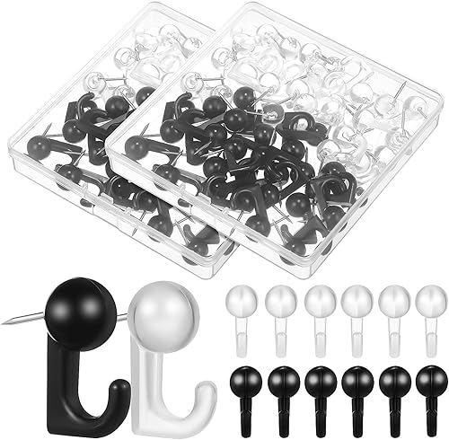 Ciieeo 100 ganchos de pasador de empuje, ganchos de plástico para tablero de corcho, ganchos de corcho, ganchos decorativos de pared para pared de