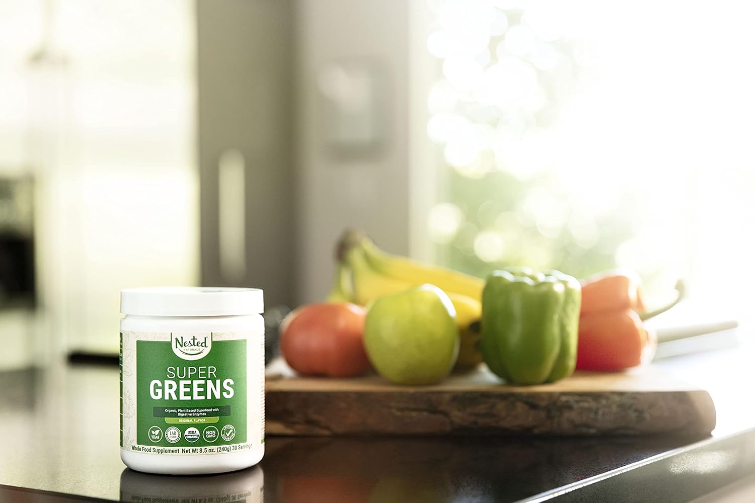 Super Greens | #1 Green Superfood Powder | 100% USDA Organic Non-GMO Vegan Supplement | 30 Servings | 20+ Whole Foods (Spirulina, Wheat Grass, Barley), Probiotics, Fiber & Enzymes (Original, 30 Servings) : Health & Household