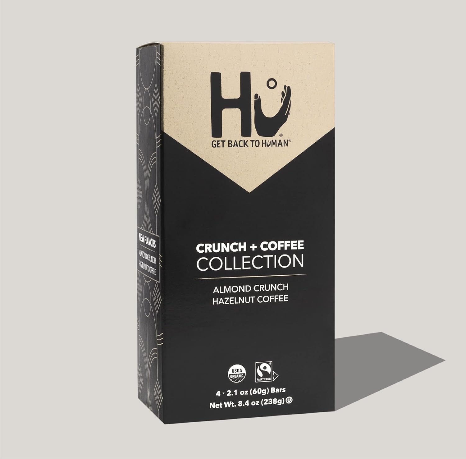 Hu Crunch & Coffee Dark Chocolate Variety Pack | Almond Crunch + Hazelnut Coffee 4 Pack | Natural Organic Vegan Chocolate, Gluten Free, Paleo, Non GMO, Fair Trade Dark Chocolae (Crunch Variety Pack, 4 Pack)