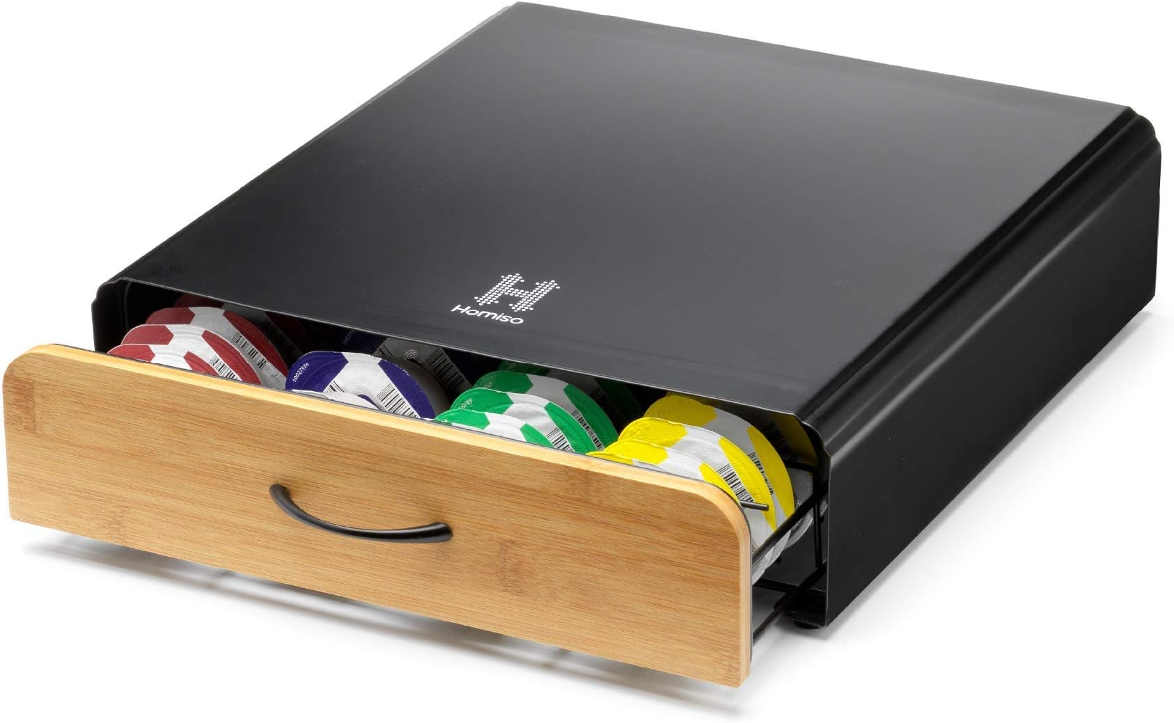 Homiso Coffee Pod Holder – Tassimo Compatible – Coffee Capsule Storage, 64x Capsules