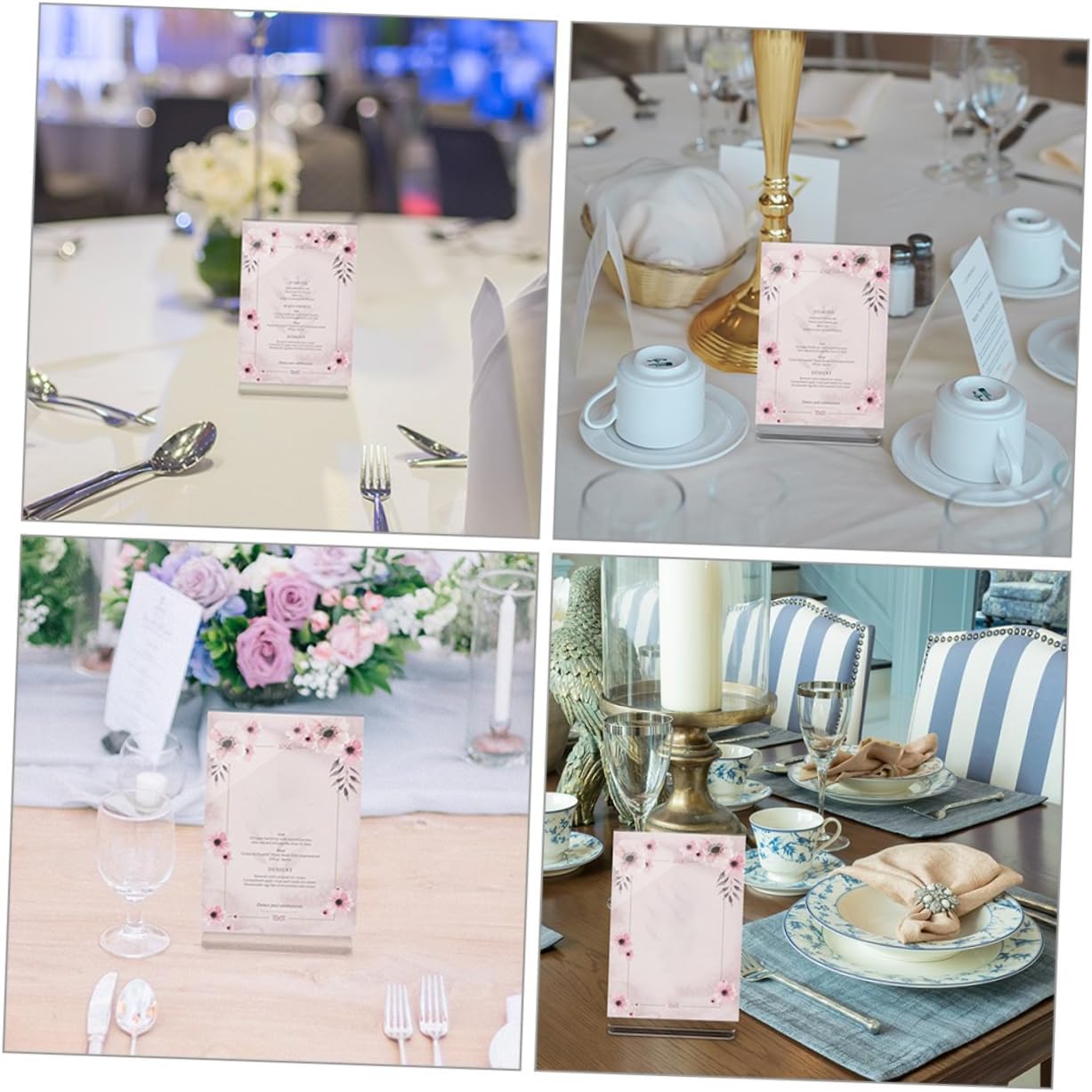 10pcs Acrylic Display Stand Double-sided Menu Holder for Tabletop Use for Restaurants Cafes Offices and Events and Stable Design