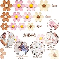 Vista 2 de Imanes de flores lindas para nevera, 20 unidades, mini margaritas, imanes de flores coloridas para nevera para armario, pizarra blanca