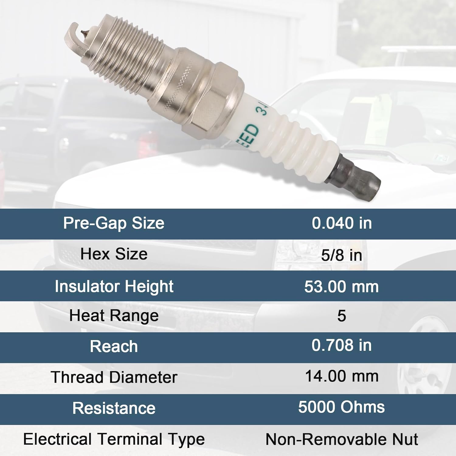 8pcs Platinum Spark Plugs TR5GP For Silverado Tahoe Sierra Ranger Suburban Yukon Spark Plug Replace 3186, 3013, 4511, 3403, 4713, 5325, 19256067, TR5IX, APP104, IT16TT
