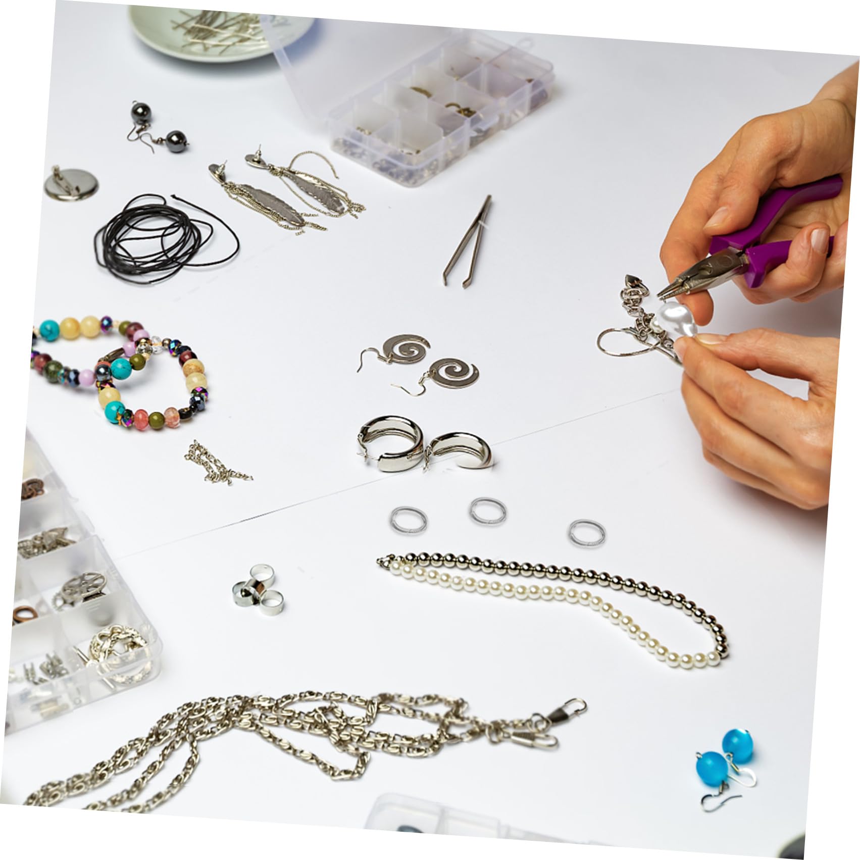 SHINEOFI 2pezzi Chiusure Terminali per Braccialetti e Collane Connettori Molla in Metallo Accessori per Creazione di Gioielli Fermagli per Collane di Gioielli