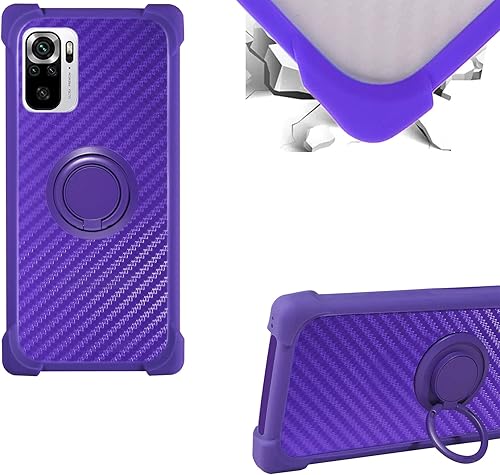Funda para Xiaomi Redmi Note 10s compatible con Xiaomi Redmi Note 10s Phone Case PC Backplane + Cubierta de silicona suave anillo de metal 360,