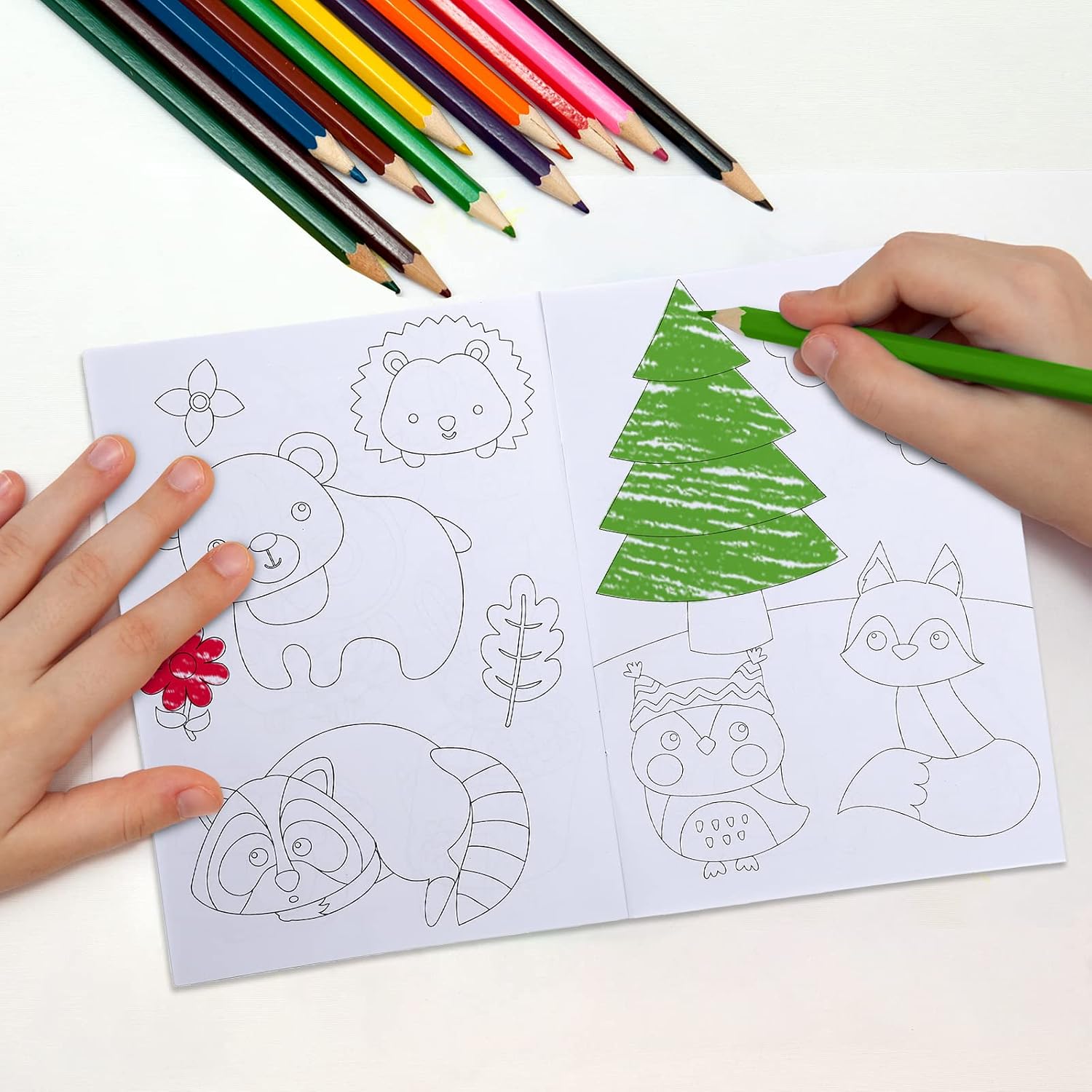 Faccito 24 Pcs Mini Coloring Books for Kids Party Favor,Woodland Animal image 4