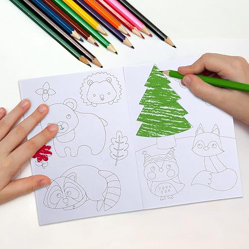 Miniatura 4 de 24 piezas de libros para colorear de animales del bosque, recuerdos de fiesta para niños, mini libros de dibujo de arte de bricolaje, juego de
