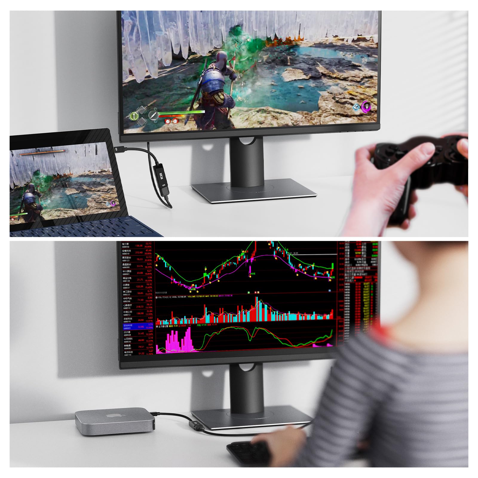 ICZI Adapter Mini DisplayPort HDMI 4K 30HZ, kompatybilny z MacBook Air/Pro, Microsoft Surface Pro/Dock, monitor, projektor, czarny