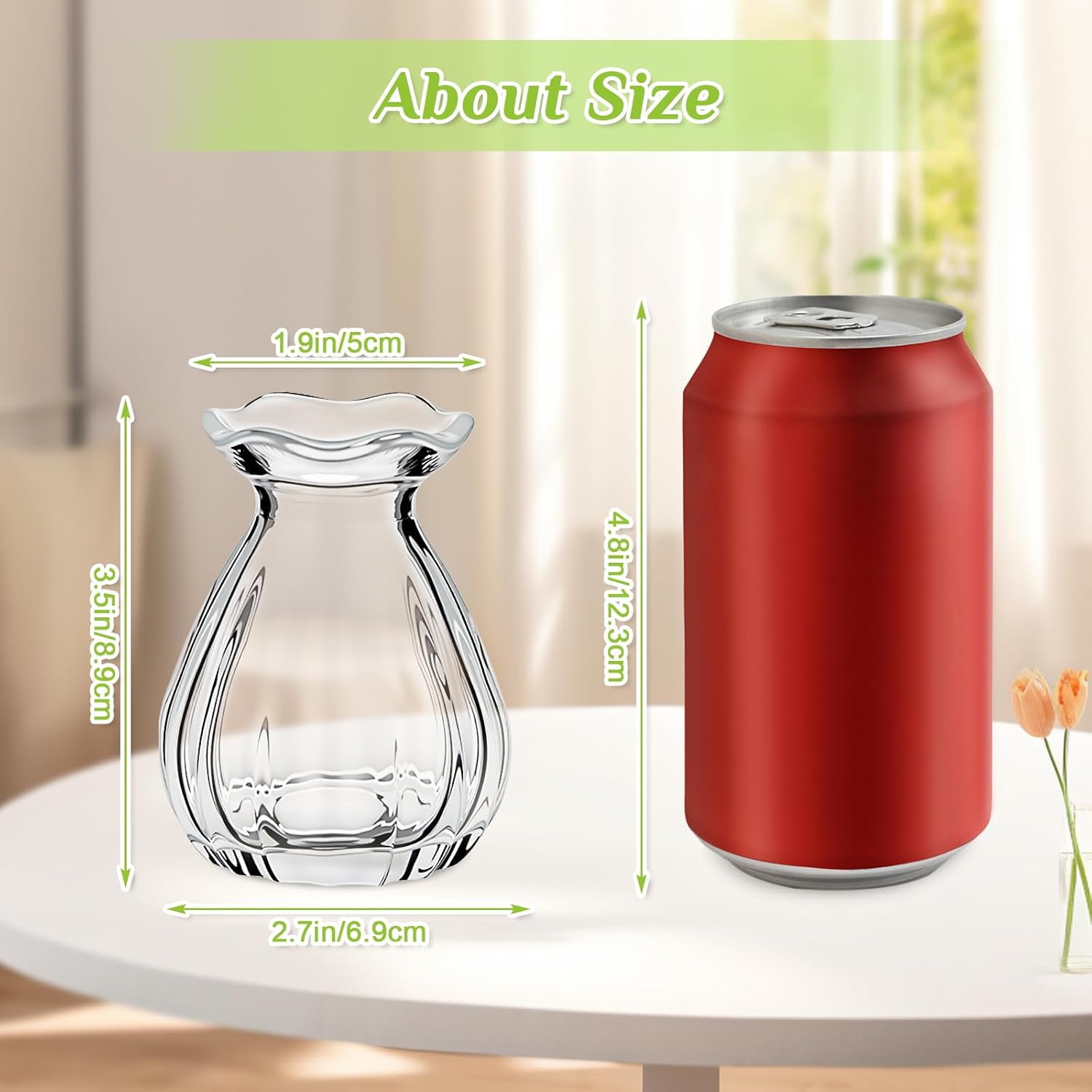 12 Pieces Glass Bud Vases for Centerpieces Bulk Mini Flower Bouquets Vases Small Cute Crystal Ribbed Glass Bud in Bulk for Wedding Baby Bridal Shower Table Party Home Decor (Clear) - Image 7